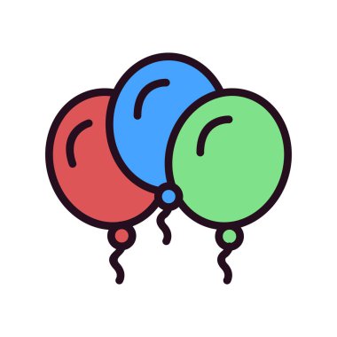 Balonlar basit simgesi, vektör çizim
