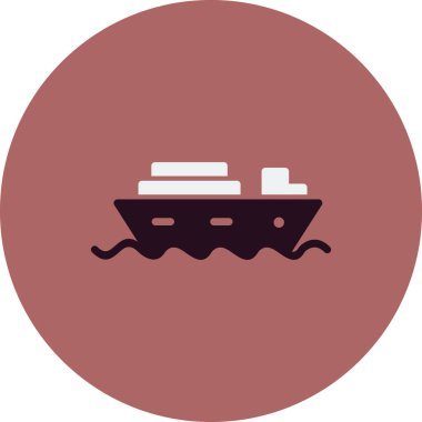 Seyahat Gemisi simgesi basit, vektör illüstrasyonu