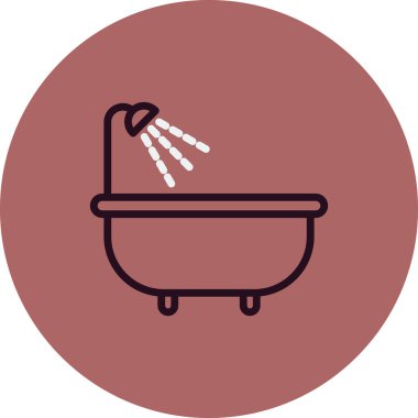 Basit banyo simgesi, vektör illüstrasyonu