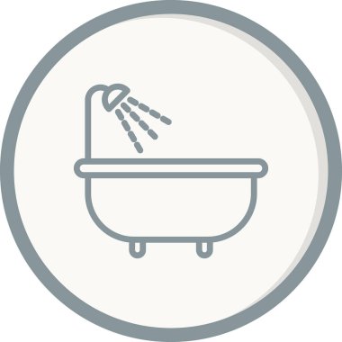 Basit banyo simgesi, vektör illüstrasyonu