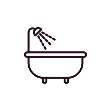 Basit banyo simgesi, vektör illüstrasyonu