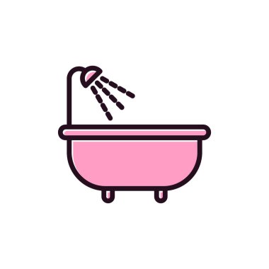 Basit banyo simgesi, vektör illüstrasyonu