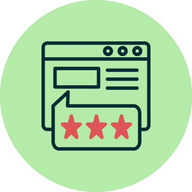 Müşteri İncelemesi basit simge, vektör illüstrasyonu