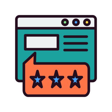 Müşteri İncelemesi basit simge, vektör illüstrasyonu