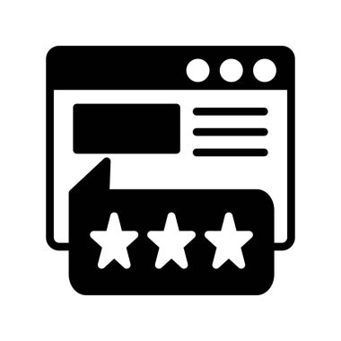 Müşteri İncelemesi basit simge, vektör illüstrasyonu