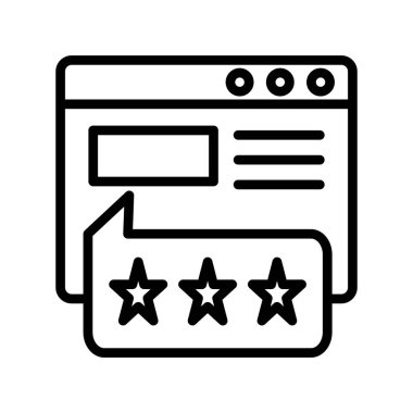 Müşteri İncelemesi basit simge, vektör illüstrasyonu