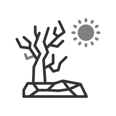 Web ve mobil için kuraklık simgesi vektörü, sembol, logo illüstrasyonu