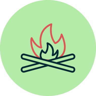 Şenlik ateşi. Web simgesi vektör illüstrasyonu