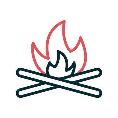 Şenlik ateşi. Web simgesi vektör illüstrasyonu