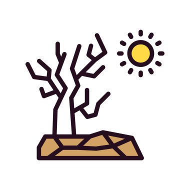 Web ve mobil için kuraklık simgesi vektörü, sembol, logo illüstrasyonu