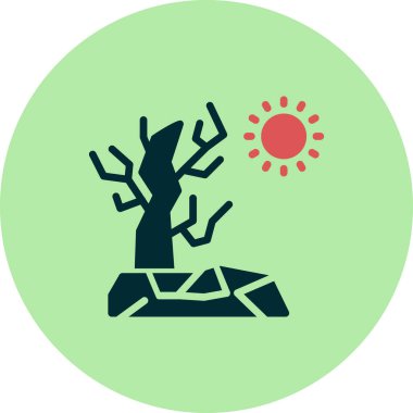 Web ve mobil için kuraklık simgesi vektörü, sembol, logo illüstrasyonu