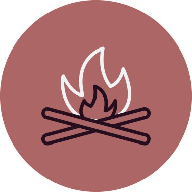 Şenlik ateşi. Web simgesi vektör illüstrasyonu