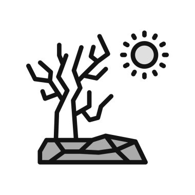 Web ve mobil için kuraklık simgesi vektörü, sembol, logo illüstrasyonu