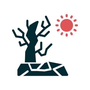 Web ve mobil için kuraklık simgesi vektörü, sembol, logo illüstrasyonu