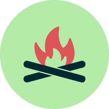 Şenlik ateşi. Web simgesi vektör illüstrasyonu