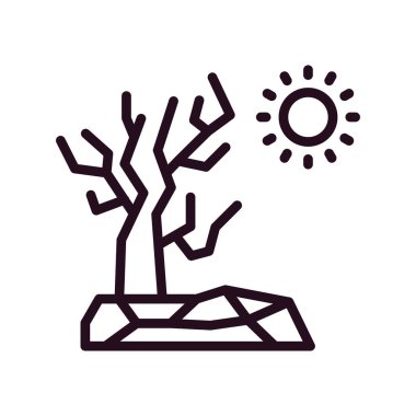 Web ve mobil için kuraklık simgesi vektörü, sembol, logo illüstrasyonu