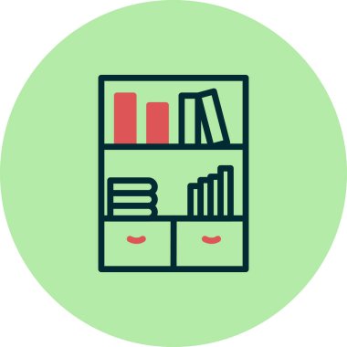 Kitaplık simgesi, vektör illüstrasyonu