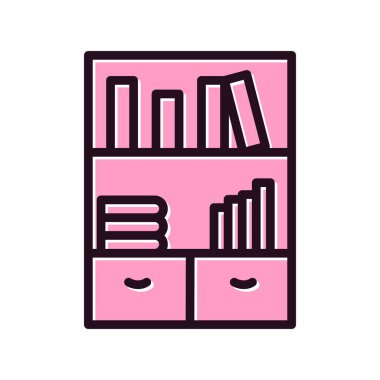 Kitaplık simgesi, vektör illüstrasyonu