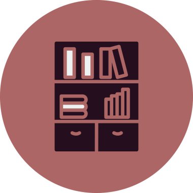 Kitaplık simgesi, vektör illüstrasyonu