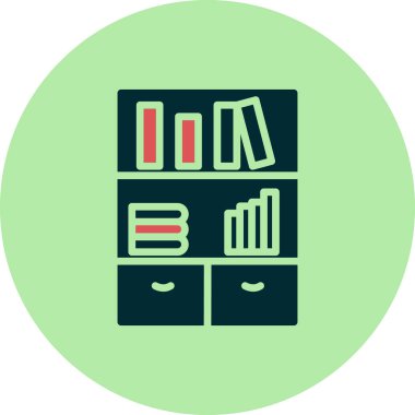 Kitaplık simgesi, vektör illüstrasyonu