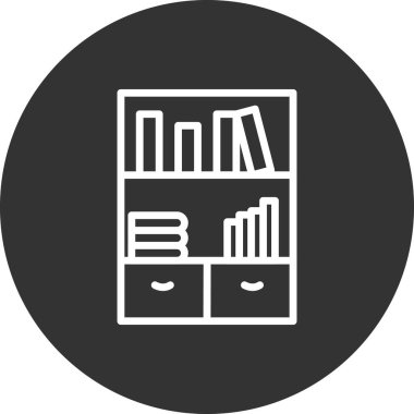 Kitaplık simgesi, vektör illüstrasyonu