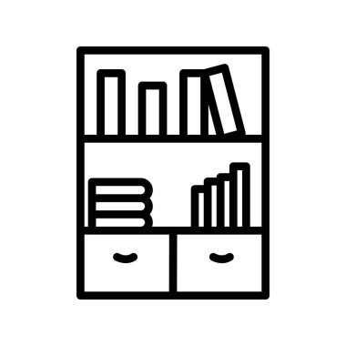 Kitaplık simgesi, vektör illüstrasyonu