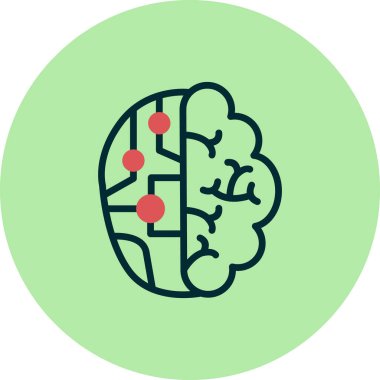 Beyin. Web simgesi vektör illüstrasyonu