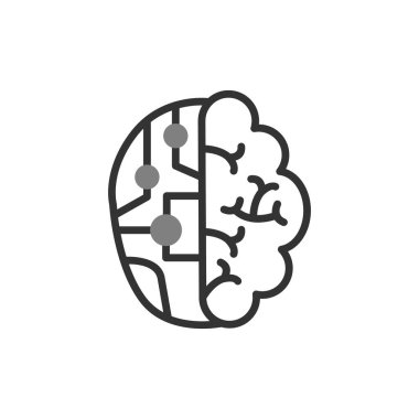 Beyin. Web simgesi vektör illüstrasyonu