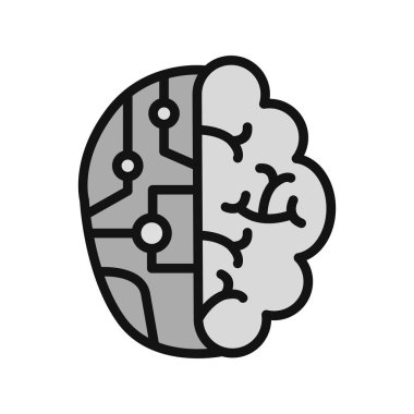 Beyin. Web simgesi vektör illüstrasyonu