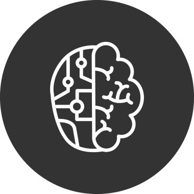 Beyin. Web simgesi vektör illüstrasyonu