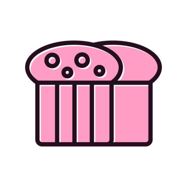 Ekmek ikonu vektörü. İnce çizgi işareti. izole edilmiş sembol çizimi