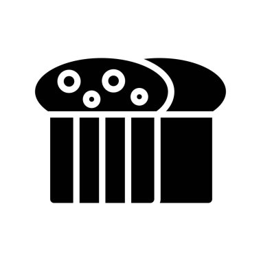 Ekmek ikonu vektörü. İnce çizgi işareti. izole edilmiş sembol çizimi