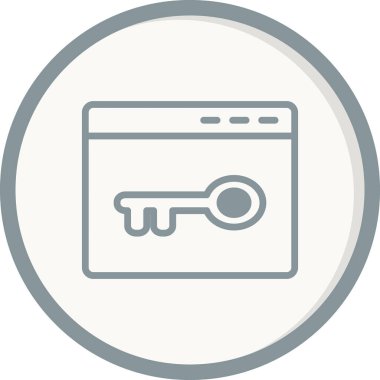 Tarayıcı anahtar kelime veya parola simgesi. Basit vektör tasarımı