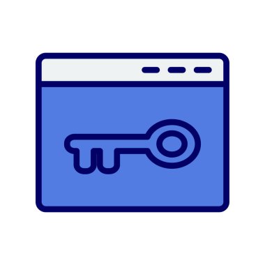 Tarayıcı anahtar kelime veya parola simgesi. Basit vektör tasarımı