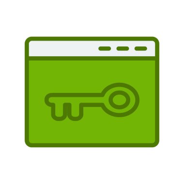 Tarayıcı anahtar kelime veya parola simgesi. Basit vektör tasarımı