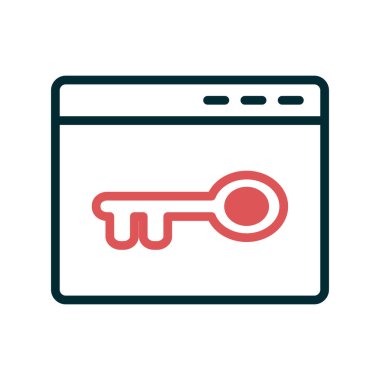 Tarayıcı anahtar kelime veya parola simgesi. Basit vektör tasarımı