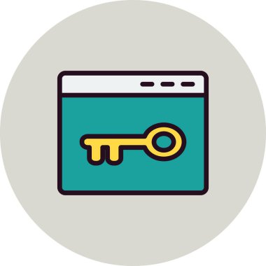 Tarayıcı anahtar kelime veya parola simgesi. Basit vektör tasarımı