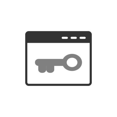 Tarayıcı anahtar kelime veya parola simgesi. Basit vektör tasarımı