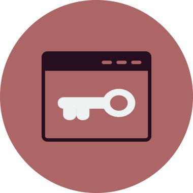 Tarayıcı anahtar kelime veya parola simgesi. Basit vektör tasarımı