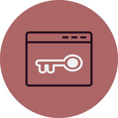 Tarayıcı anahtar kelime veya parola simgesi. Basit vektör tasarımı