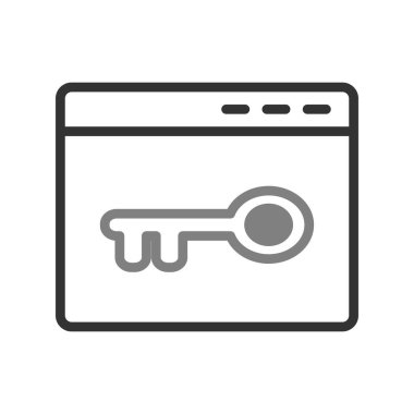 Tarayıcı anahtar kelime veya parola simgesi. Basit vektör tasarımı