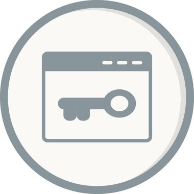 Tarayıcı anahtar kelime veya parola simgesi. Basit vektör tasarımı