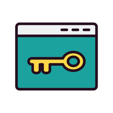 Tarayıcı anahtar kelime veya parola simgesi. Basit vektör tasarımı