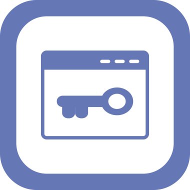 Tarayıcı anahtar kelime veya parola simgesi. Basit vektör tasarımı