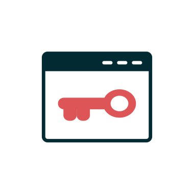 Tarayıcı anahtar kelime veya parola simgesi. Basit vektör tasarımı