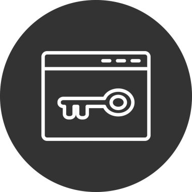 Tarayıcı anahtar kelime veya parola simgesi. Basit vektör tasarımı