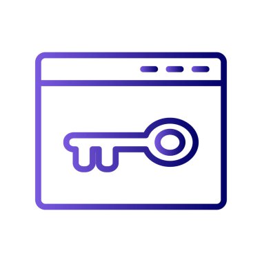 Tarayıcı anahtar kelime veya parola simgesi. Basit vektör tasarımı