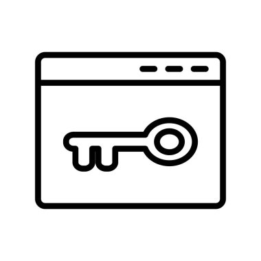 Tarayıcı anahtar kelime veya parola simgesi. Basit vektör tasarımı