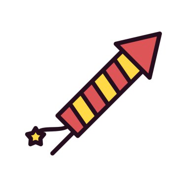 Havai fişek simgesi, modern vektör illüstrasyon tasarımı