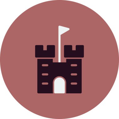 kale düz simgesi, vektör illüstrasyonu